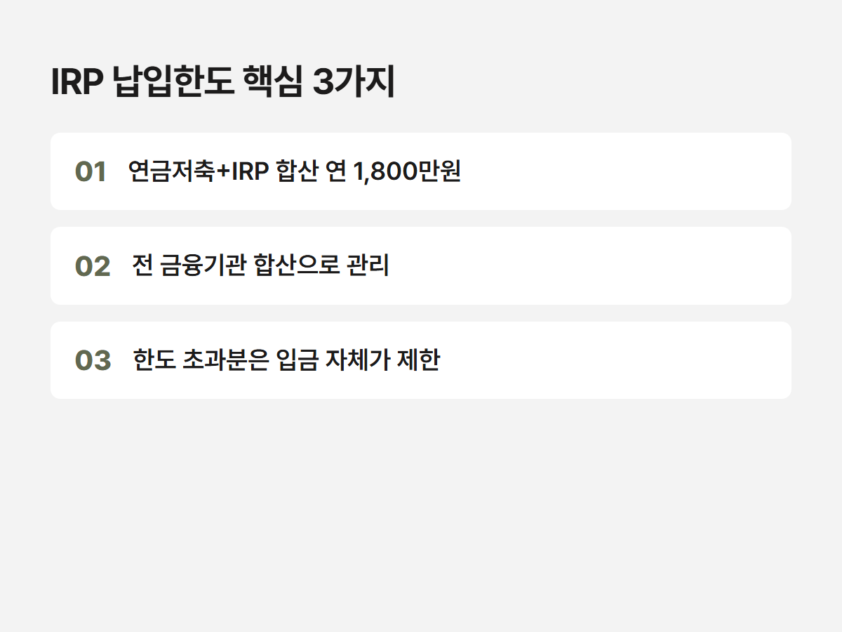 IRP 납입한도 핵심 3가지