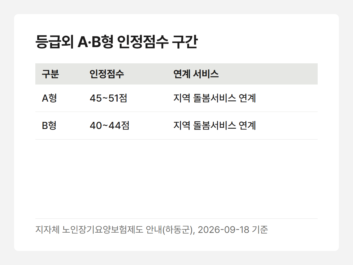 등급외 A·B형 인정점수 구간